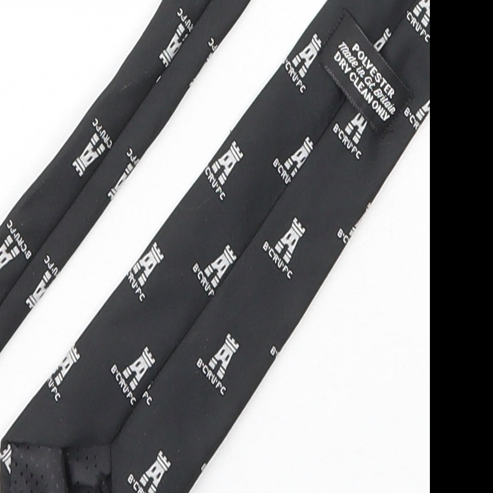 Made in Great Britain Mens Black Polyester Pointed Tie One Size