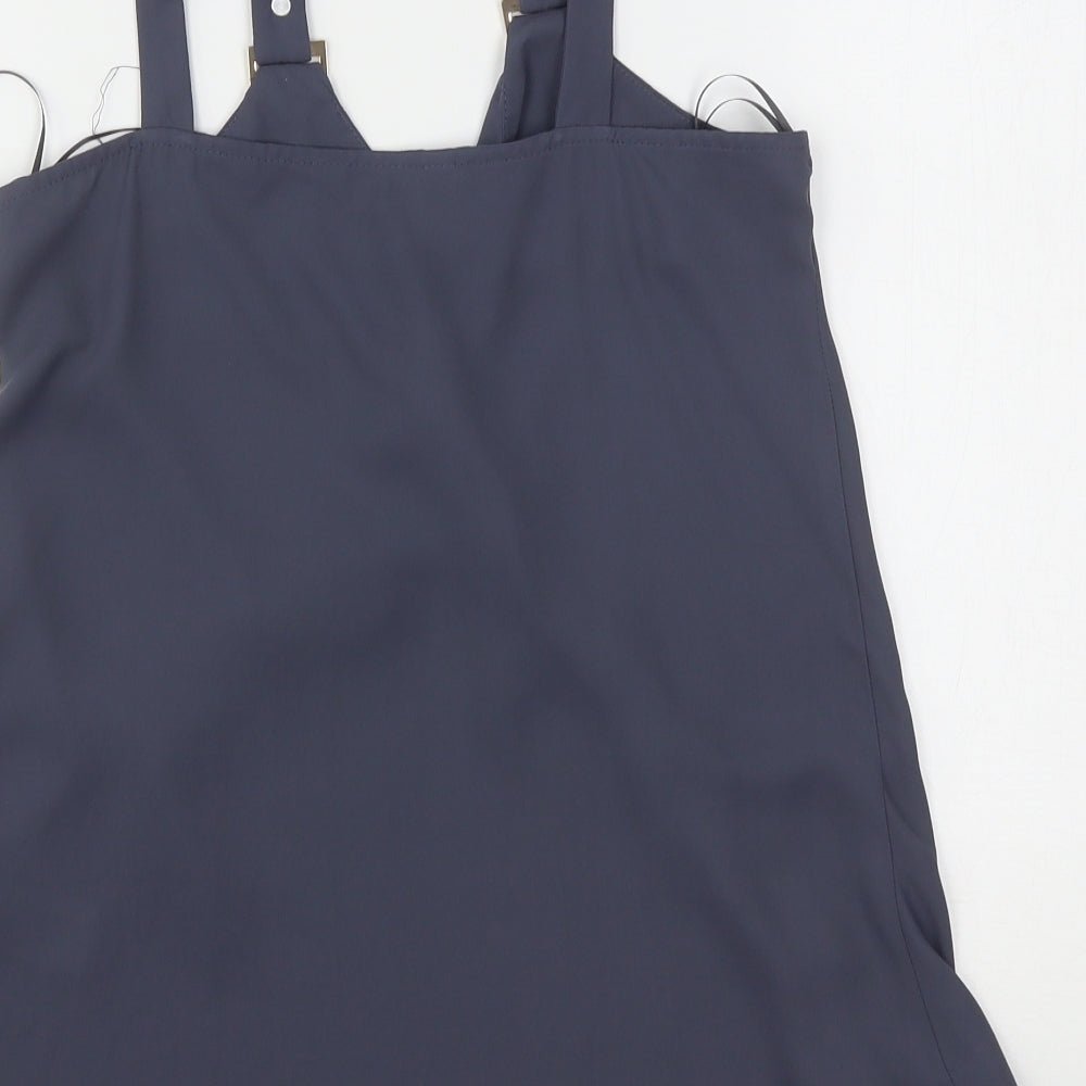 New Look Womens Grey Polyester Camisole Blouse Size 8 V-Neck