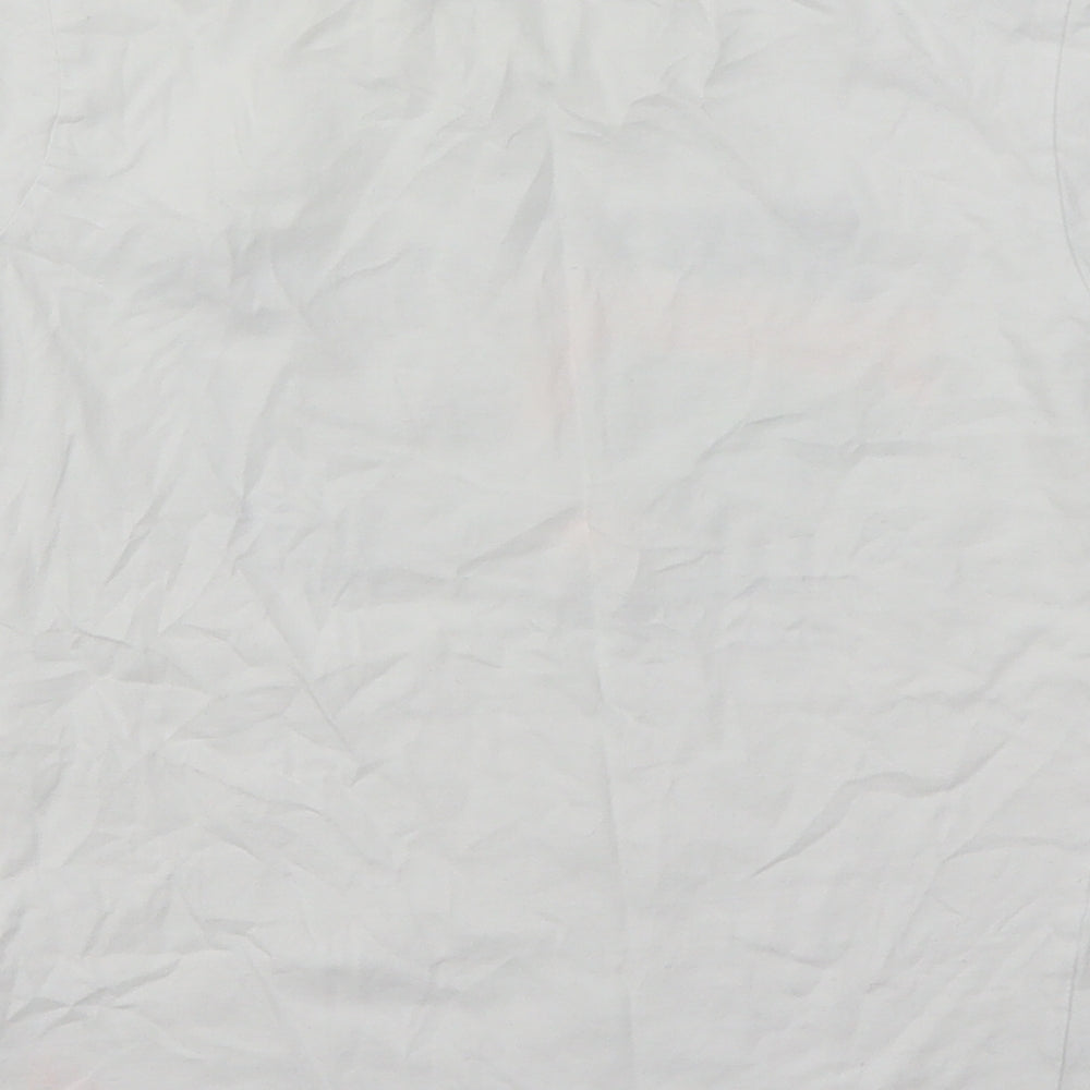 Dunnes Boys White Geometric Cotton Basic T-Shirt Size 9-10 Years Round Neck - Shark