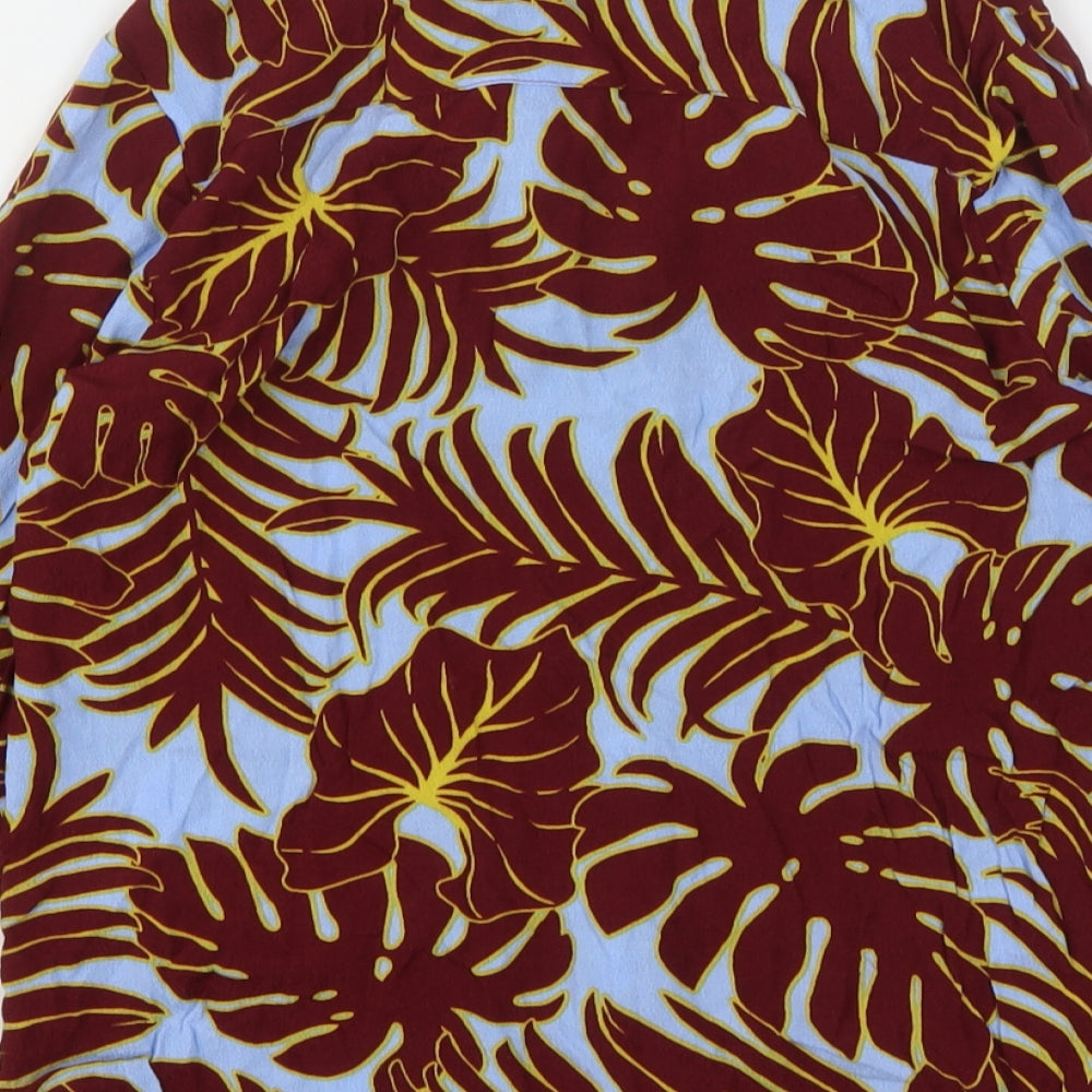 H&M Womens Multicoloured Floral Viscose Basic Button-Up Size 6 Collared