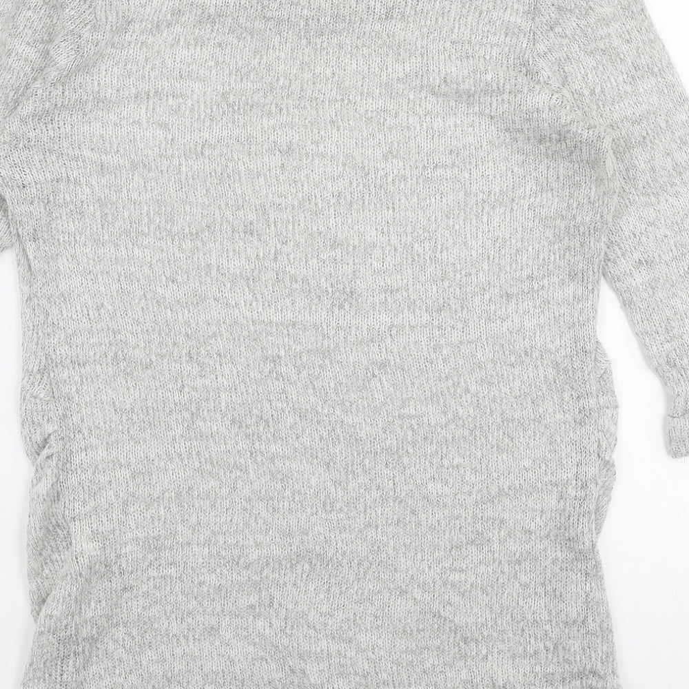 New Look Womens Grey Round Neck Acrylic Pullover Jumper Size 14