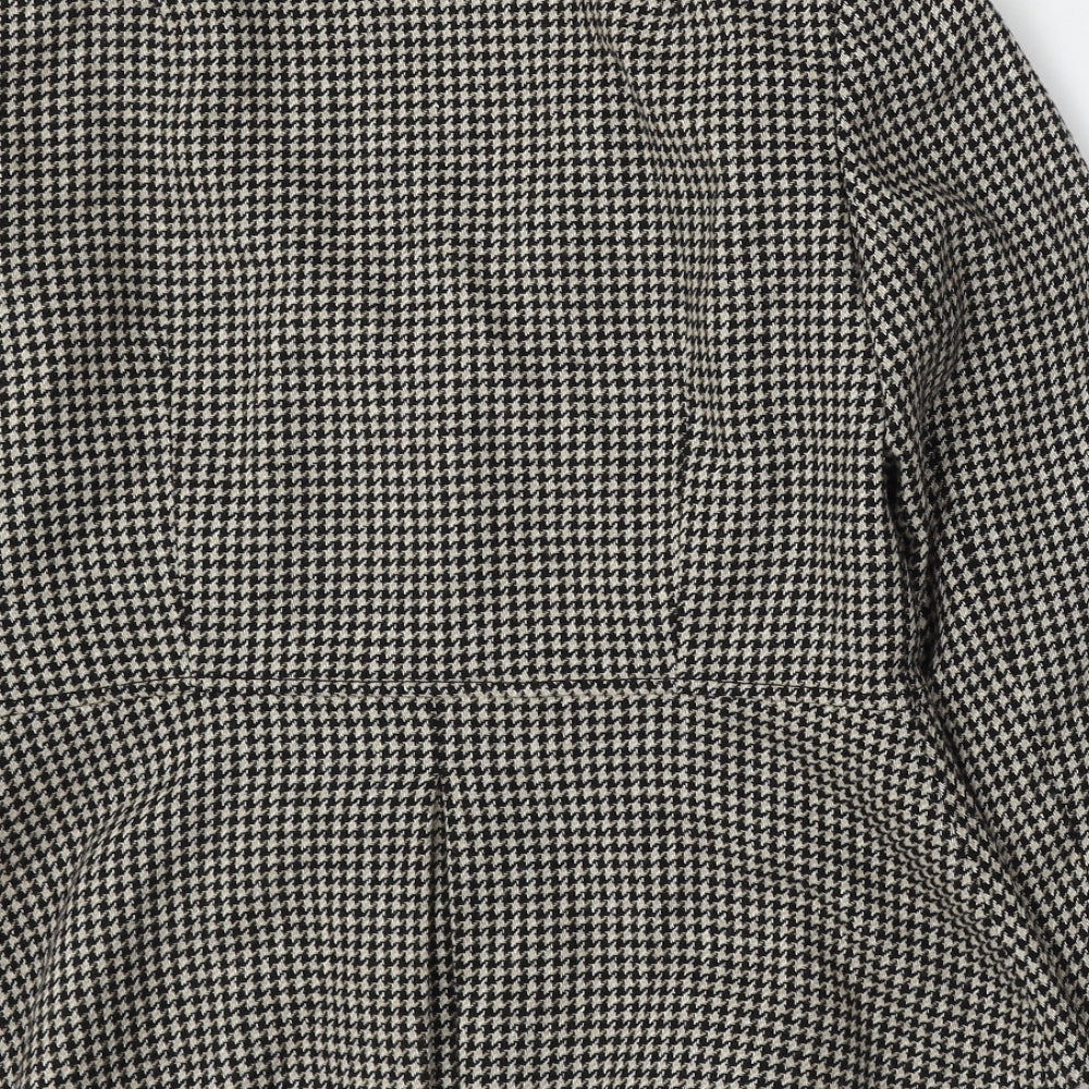 Alex&Co Womens Beige Houndstooth Wool Jacket Blazer Size 10