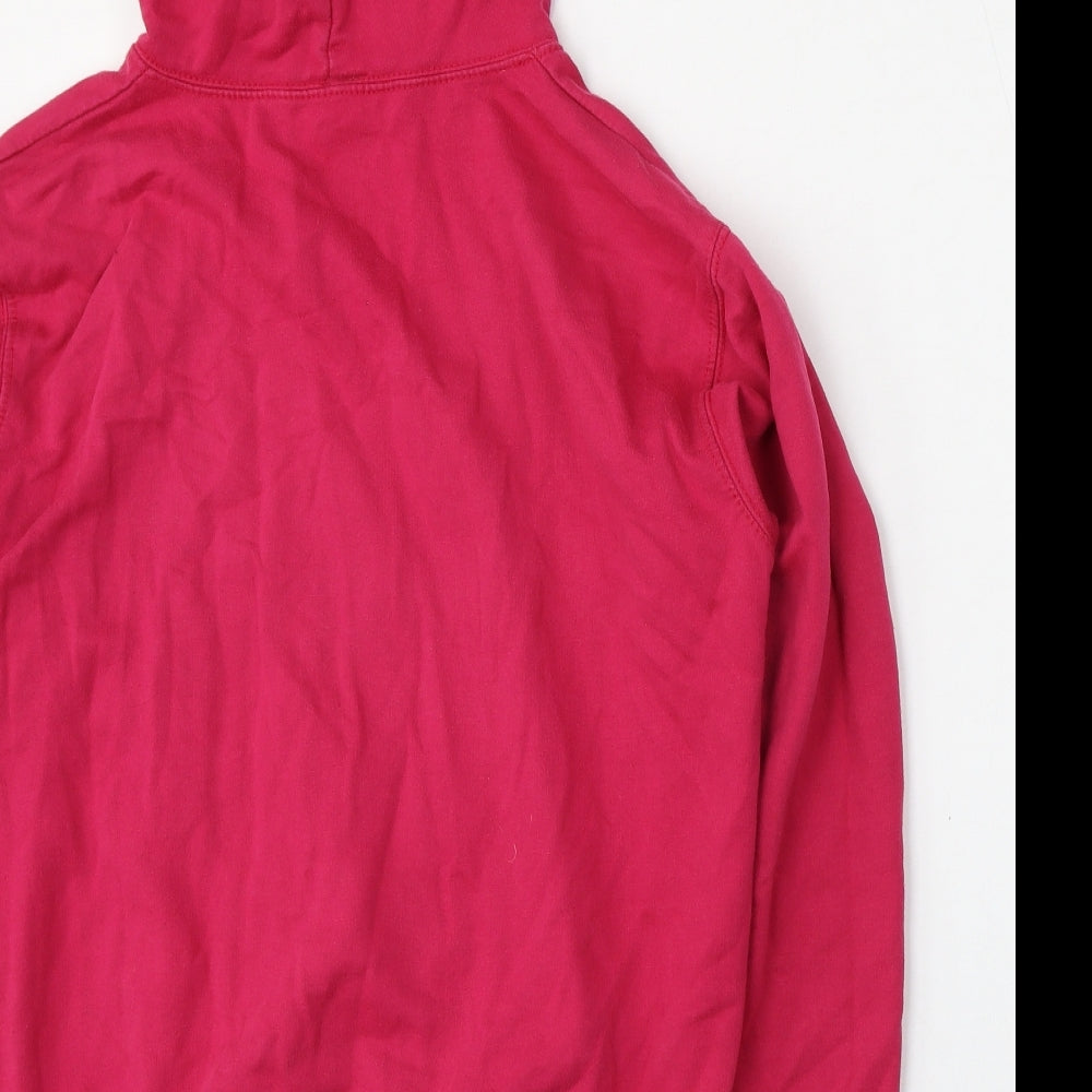More Mile Womens Pink Cotton Pullover Hoodie Size XS