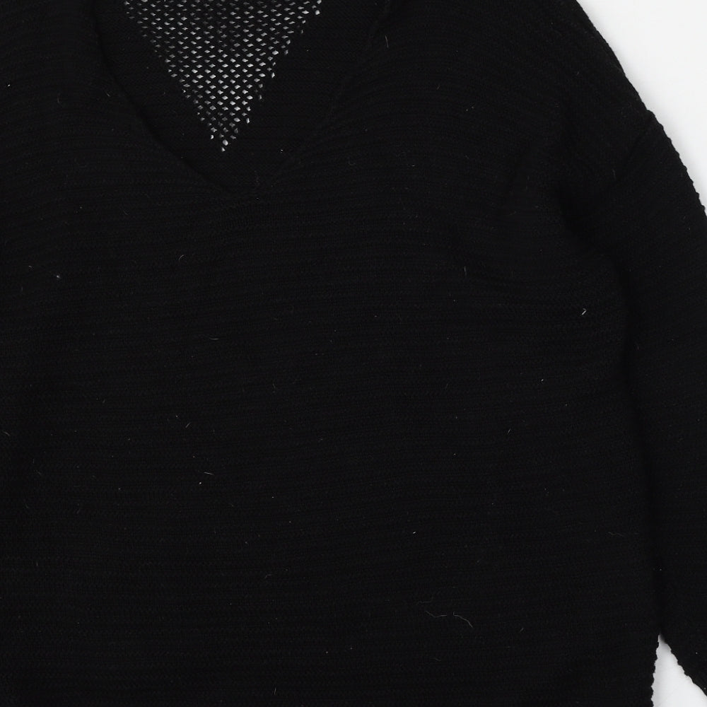 Atmosphere Womens Black Round Neck Acrylic Pullover Jumper Size 10