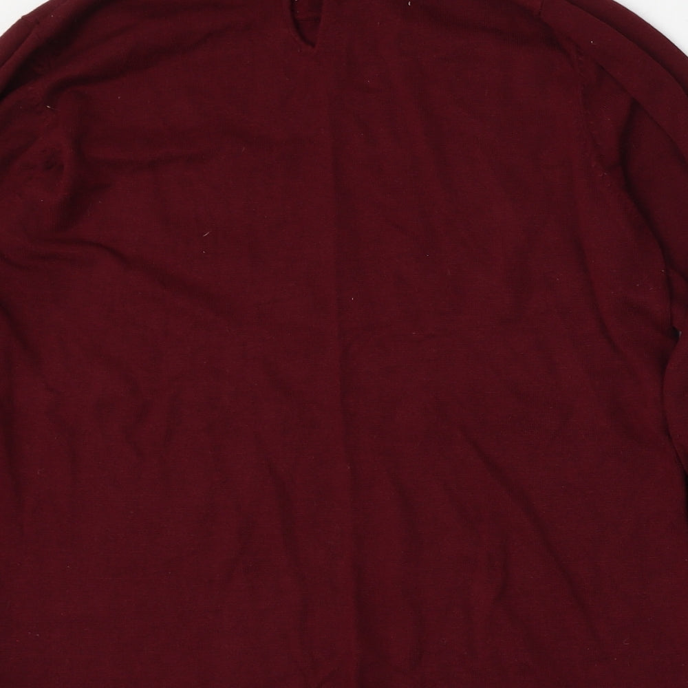 Bonmarché Womens Purple Collared Viscose Pullover Jumper Size 12