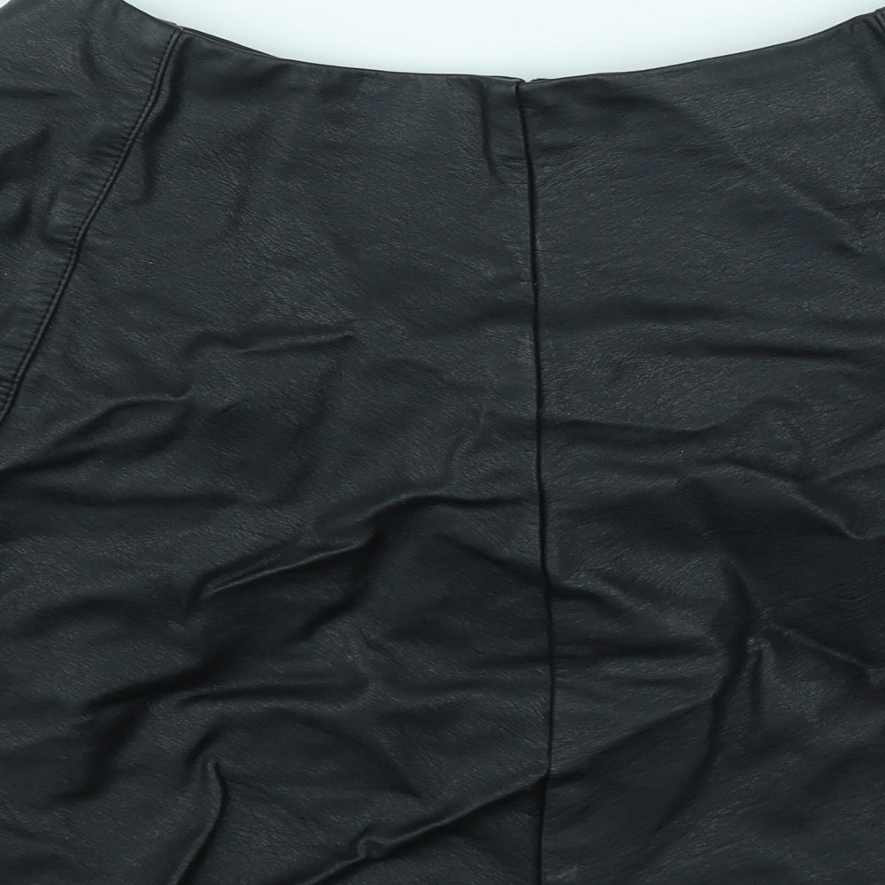 Primark Girls Black Viscose Skater Skirt Size 13-14 Years Regular Zip