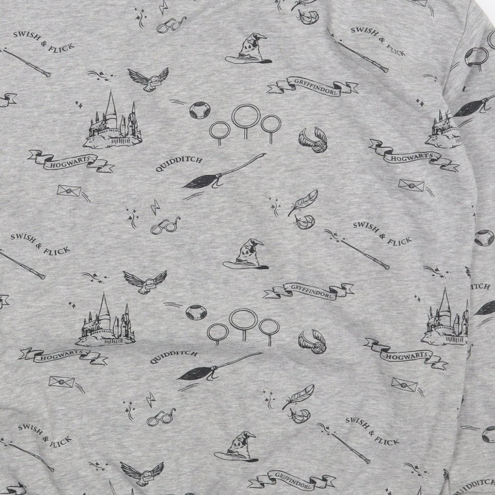 Marks & Spencer Girls Grey Geometric Cotton Pullover Sweatshirt Size 14-15 Years Pullover