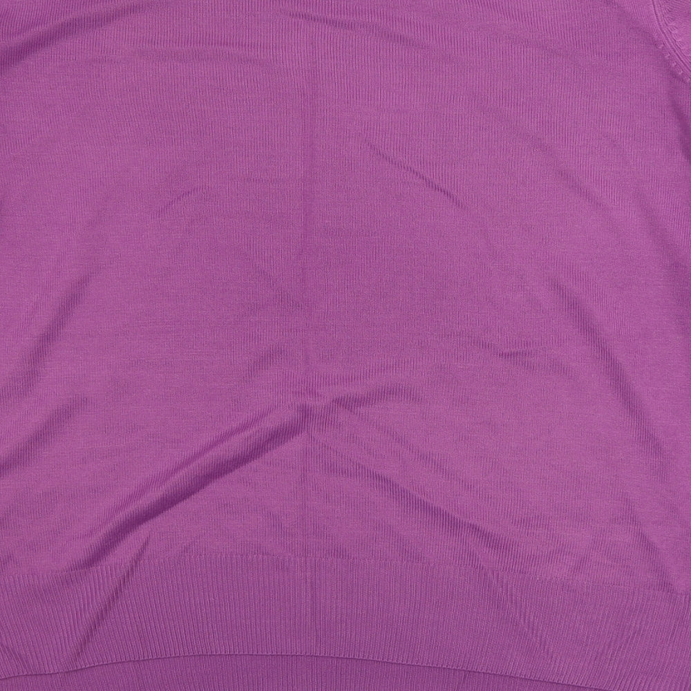 Marks & Spencer Womens Purple Round Neck Acrylic Pullover Jumper Size 18