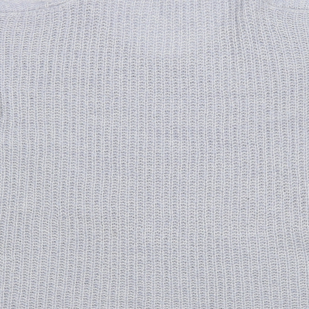 Lipsy Womens Blue Scoop Neck Acrylic Pullover Jumper Size S