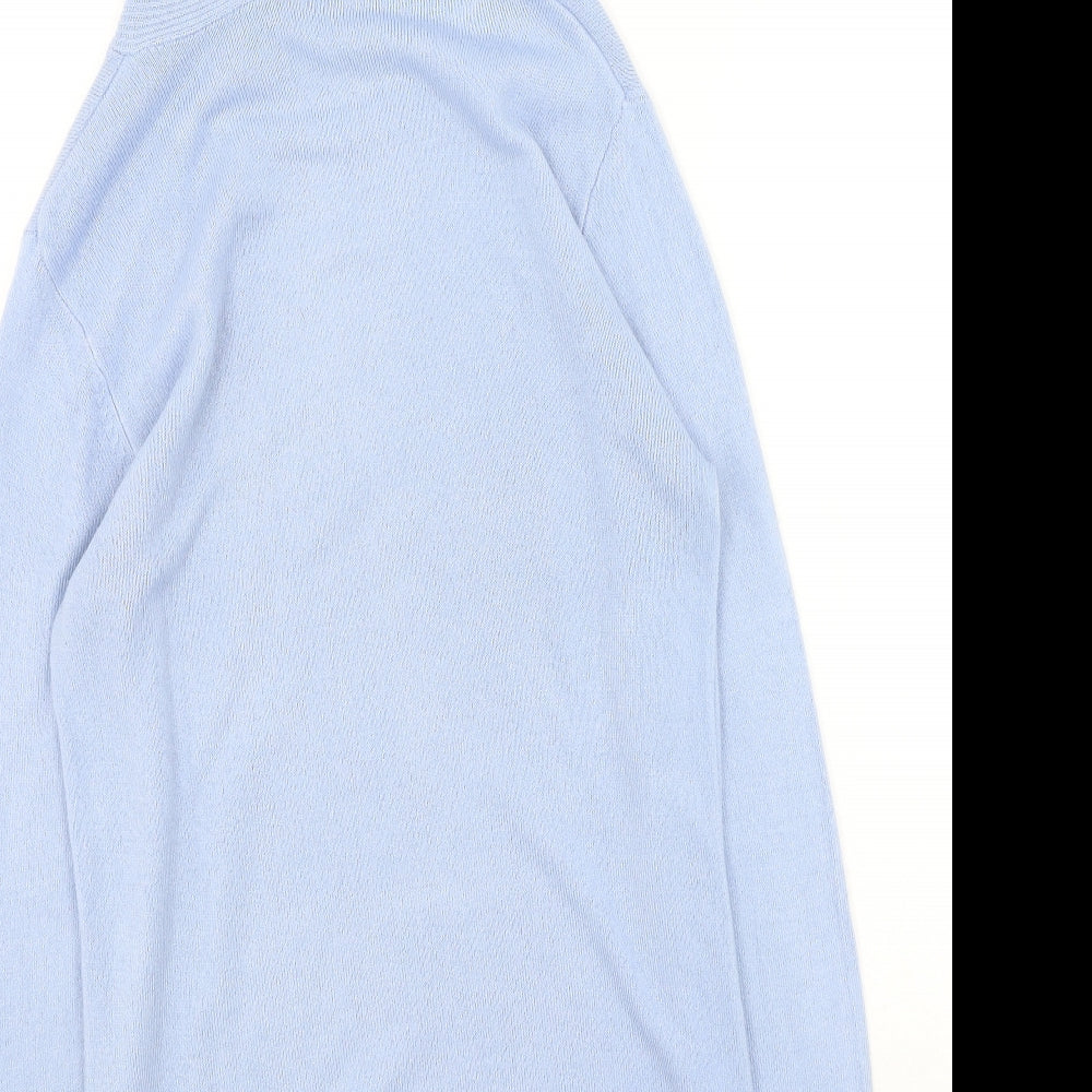Emreco Womens Blue High Neck Acrylic Pullover Jumper Size 10