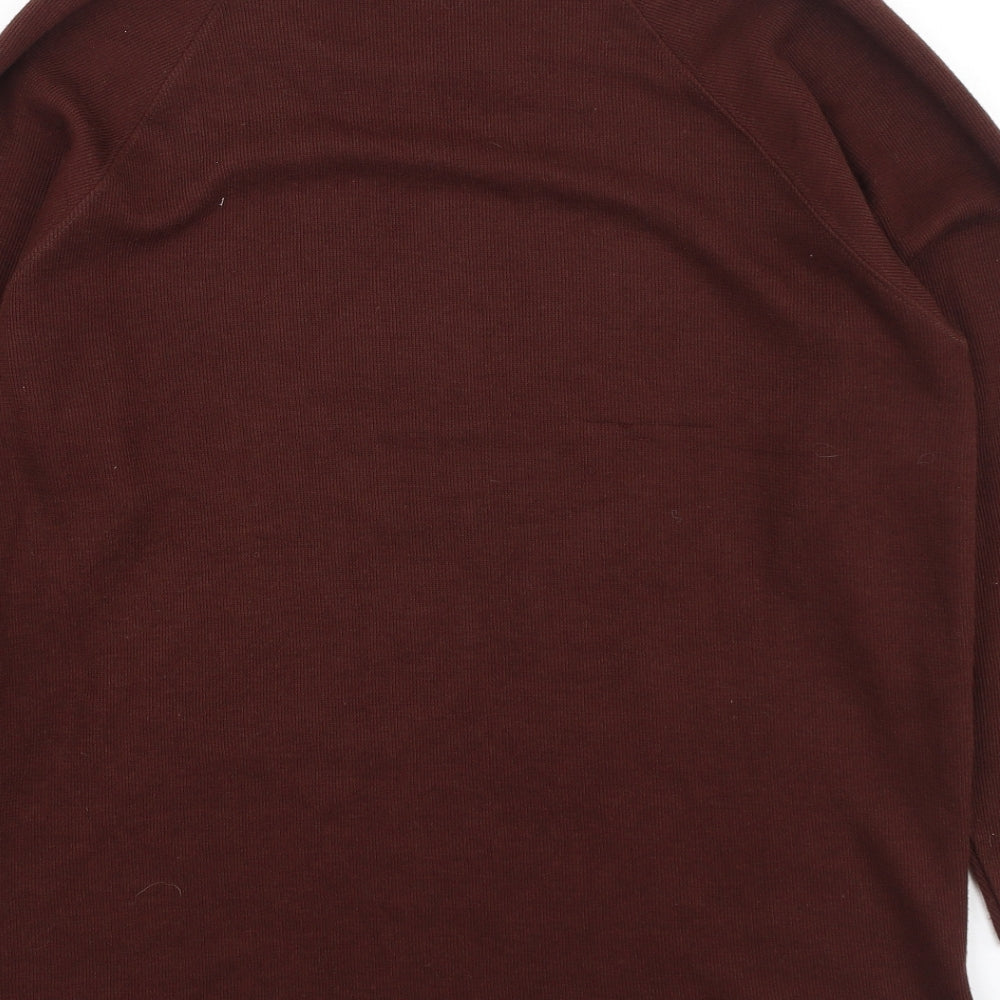Instyle Womens Brown Round Neck Polyester Pullover Jumper Size S