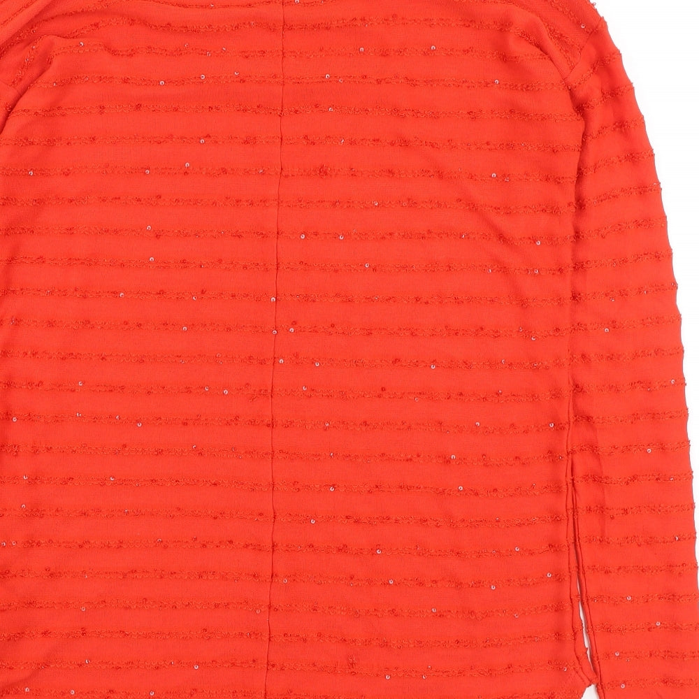 Next Womens Red Polyester Basic T-Shirt Size 12 Round Neck