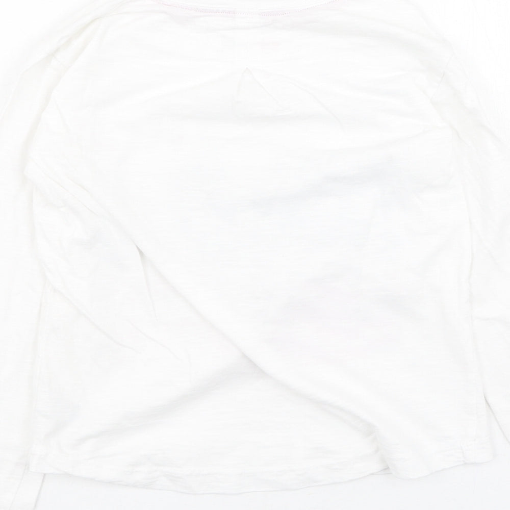 Dunnes Stores Girls White Cotton Basic Casual Size 10 Years Round Neck - Follow Your Dreams