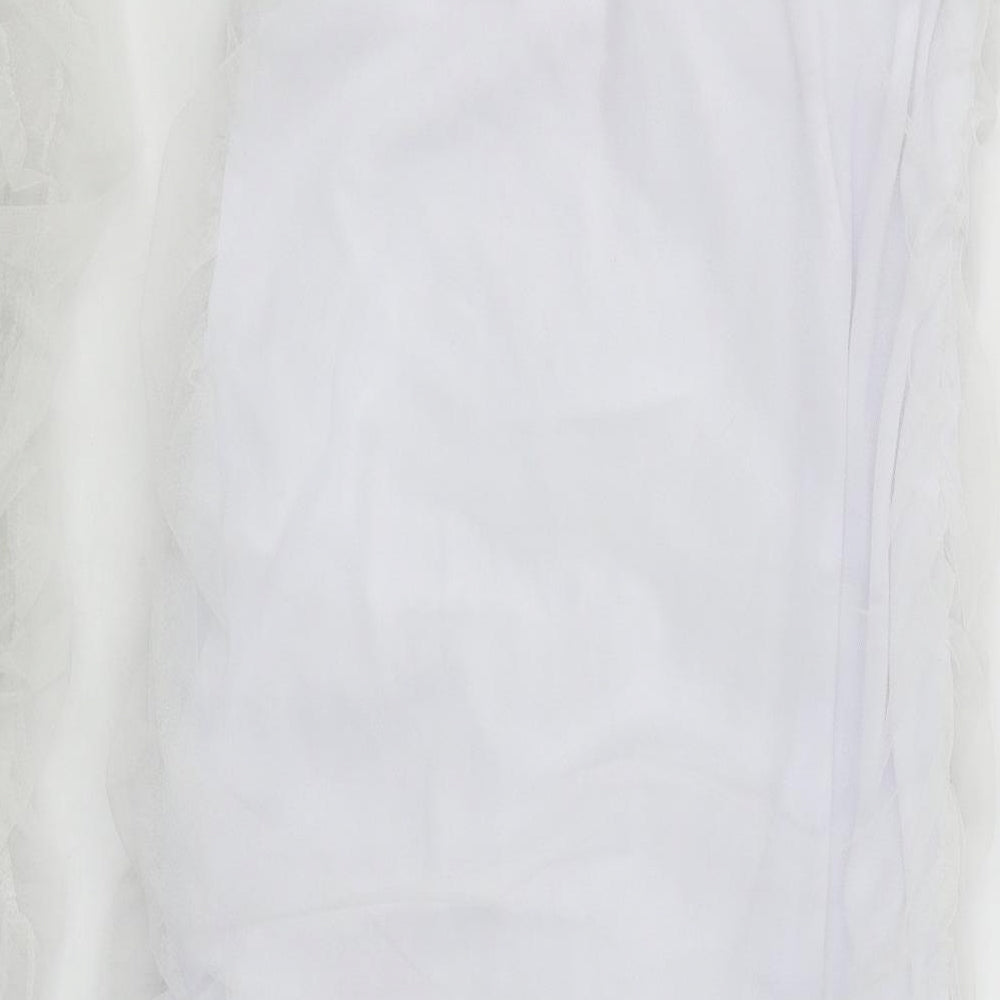 CBR Womens White Polyester Bodycon Size L Off the Shoulder Zip