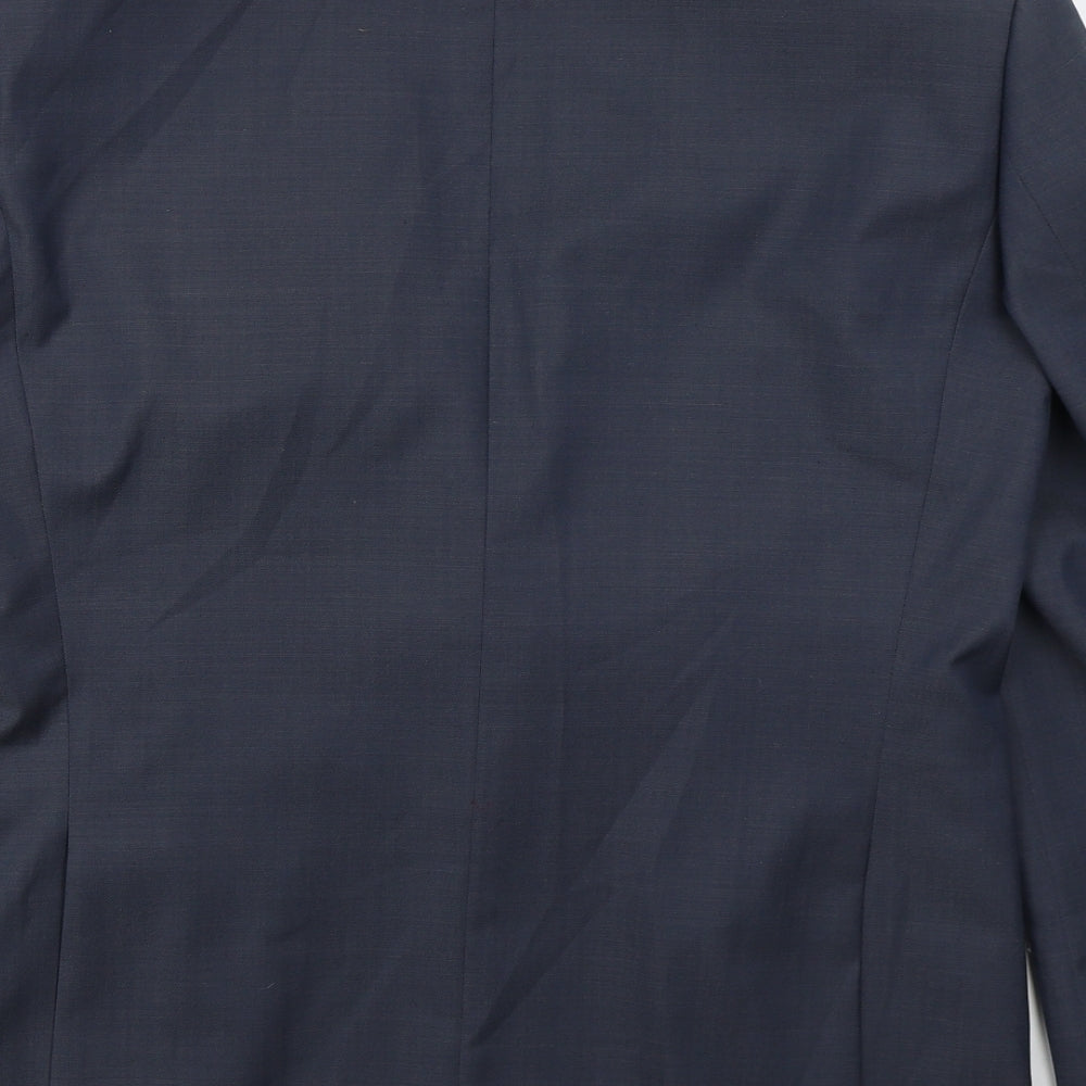Red Mens Blue Wool Jacket Suit Jacket Size 38