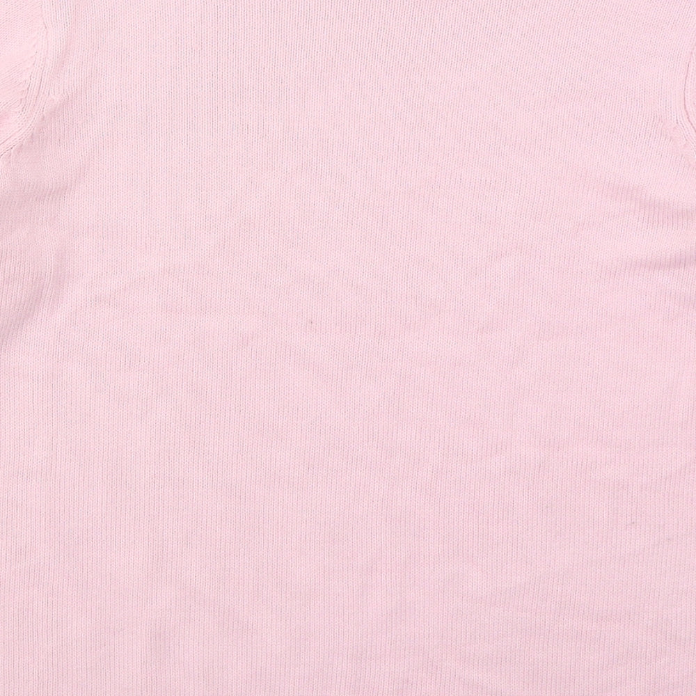 Isle Womens Pink Mock Neck Acrylic Pullover Jumper Size 14