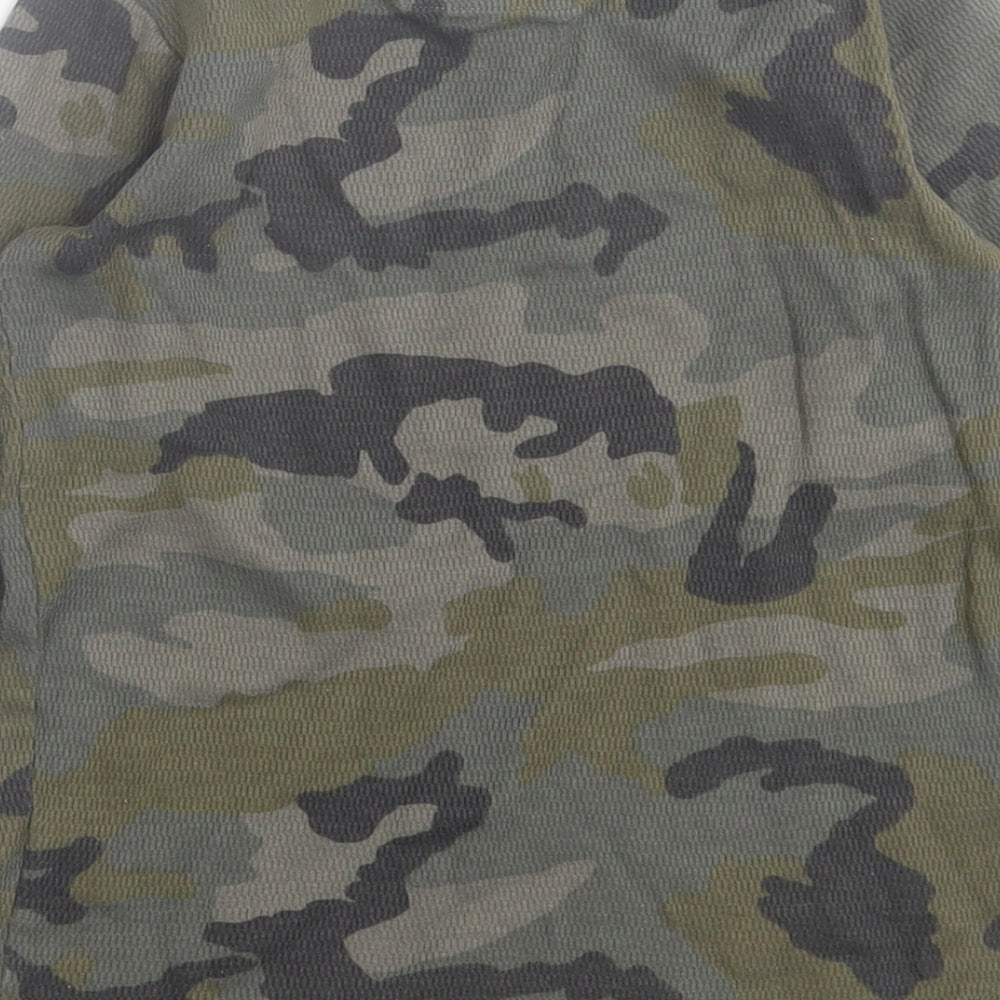 Next Boys Green Camouflage Cotton Basic Casual Size 4 Years Crew Neck Pullover