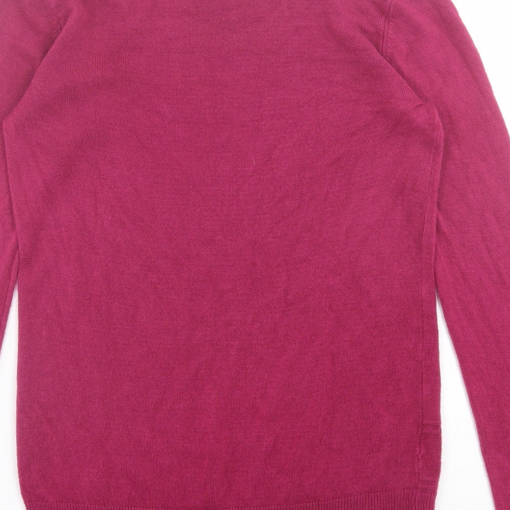 Preworn Womens Purple Crew Neck Acrylic Pullover Jumper Size S