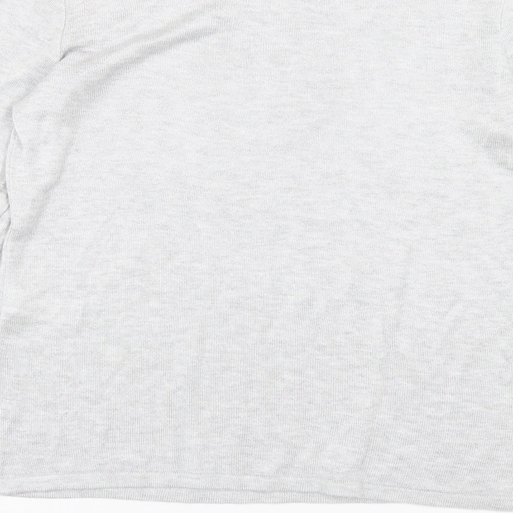River Island Womens Grey Crew Neck Viscose Pullover Jumper Size 8