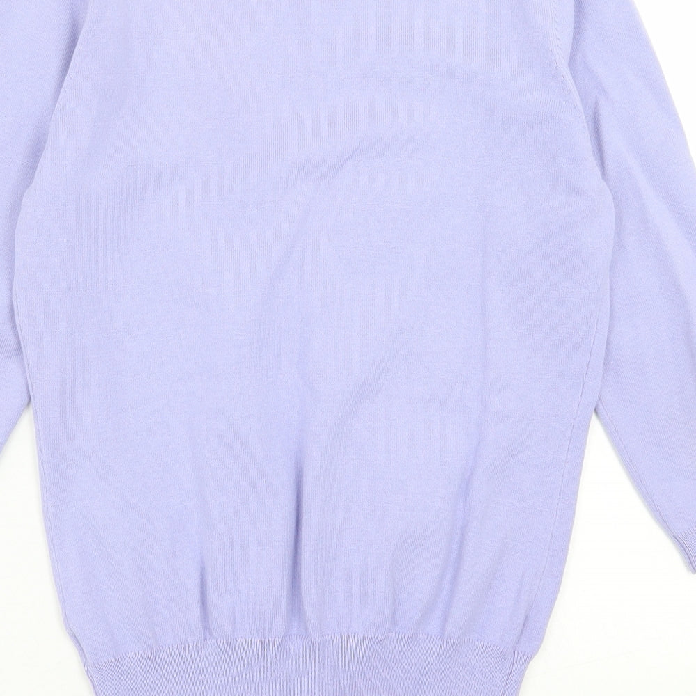 NEXT Womens Purple V-Neck Cotton Cardigan Jumper Size 10