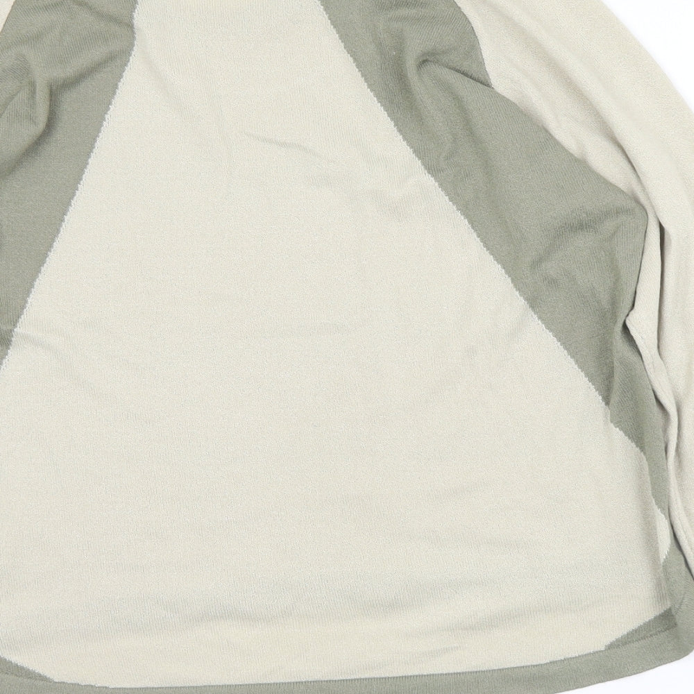 Fransa Womens Beige Round Neck Acrylic Pullover Jumper Size L