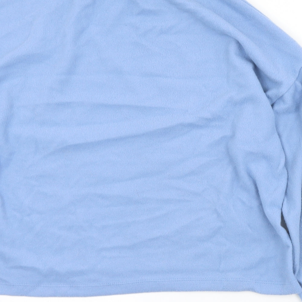 New Look Womens Blue Mock Neck Polyester Pullover Jumper Size M