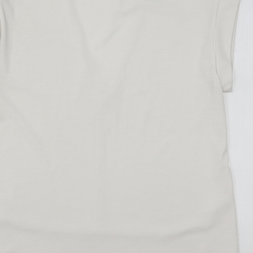 Zara Womens White Polyester Basic Blouse Size S V-Neck
