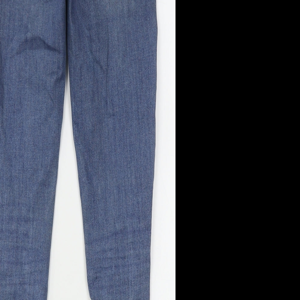 Marks & Spencer Womens Blue Cotton Skinny Jeans Size 8 L28 in Regular