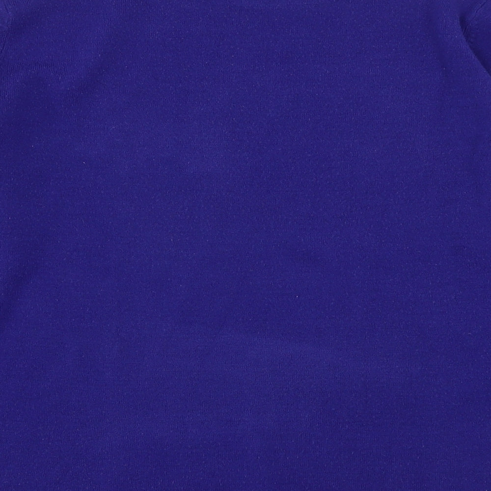 Bonmarché Womens Blue Mock Neck Acrylic Pullover Jumper Size M