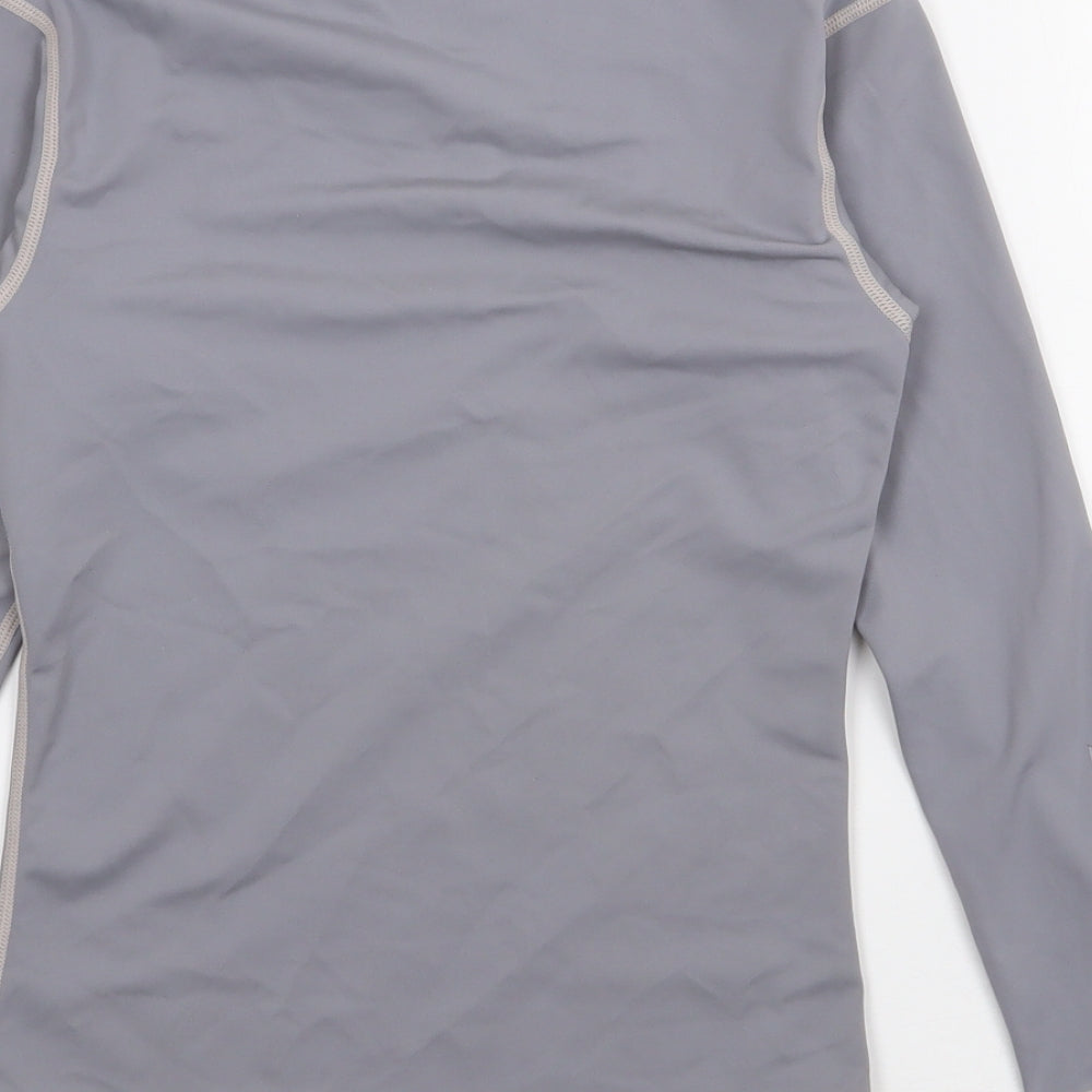 SUD Sports Boys Grey Nylon Basic T-Shirt Size M High Neck