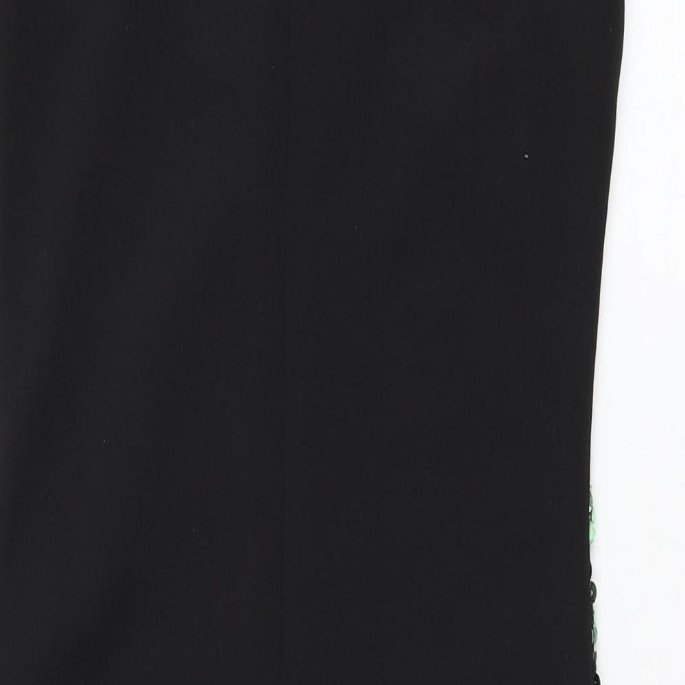 Quiz Womens Black Floral Polyester Pencil Dress Size 6 Halter Zip