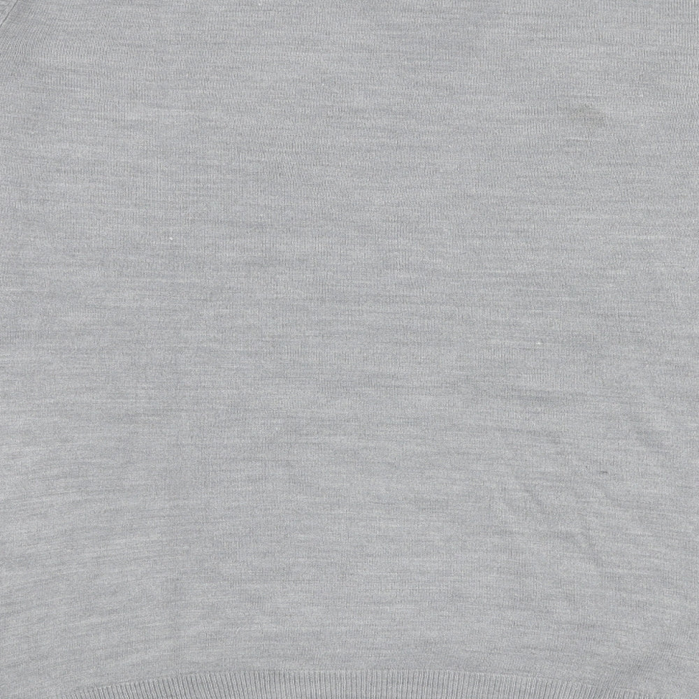 Burton Mens Grey V-Neck Acrylic Pullover Jumper Size 2XL