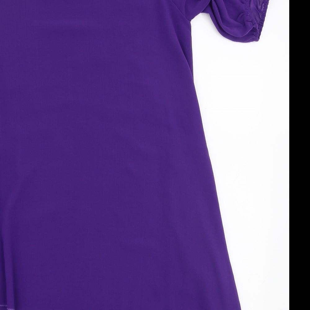 TFNC London Womens Purple Polyester A-Line Size S One Shoulder Pullover