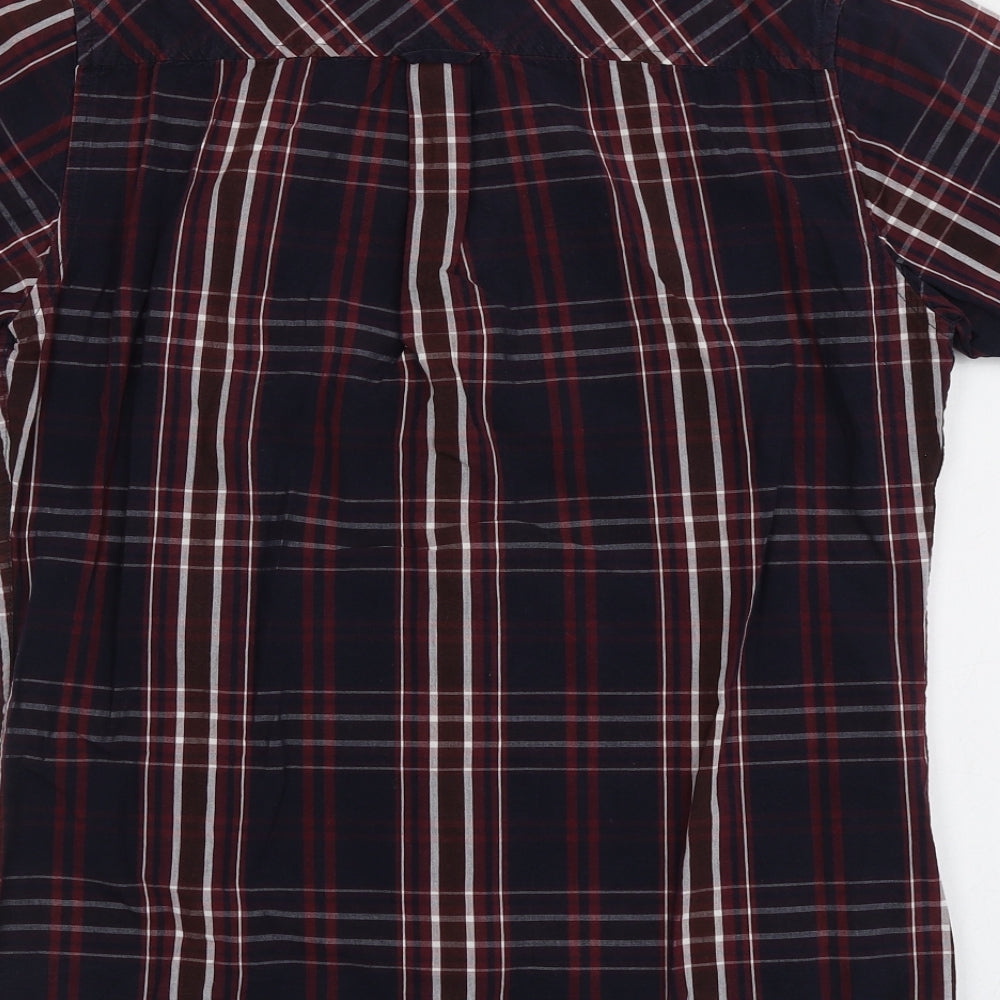 Twisted Soul Mens Multicoloured Plaid Cotton Button-Up Size S Collared