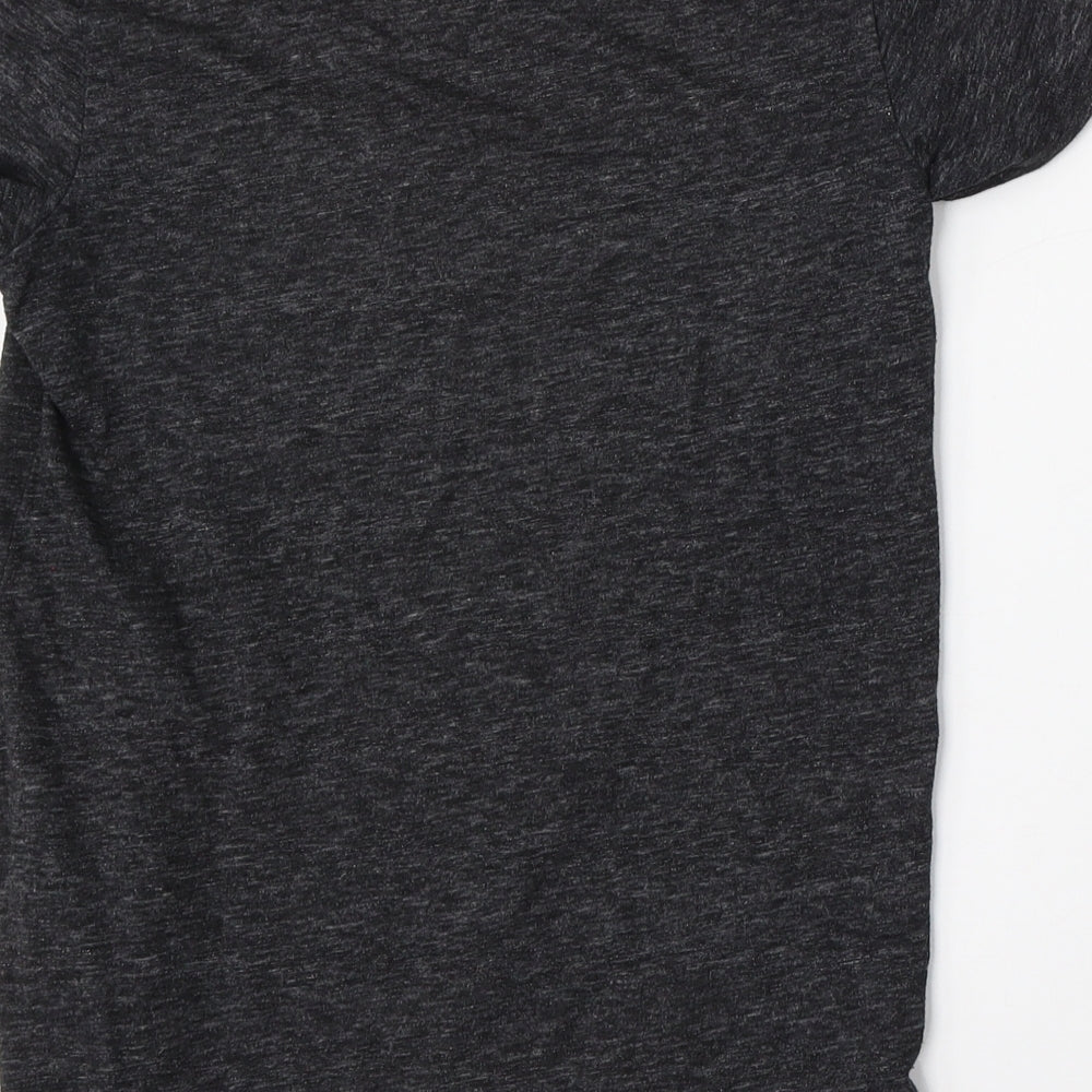 Next Boys Grey Cotton Basic T-Shirt Size 8 Years Round Neck - Batman, Superman