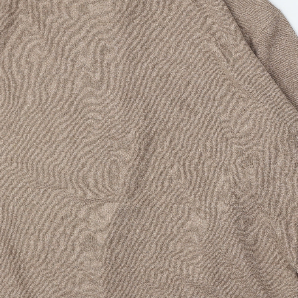 Bonmarché Womens Beige Mock Neck Polyester Pullover Jumper Size L