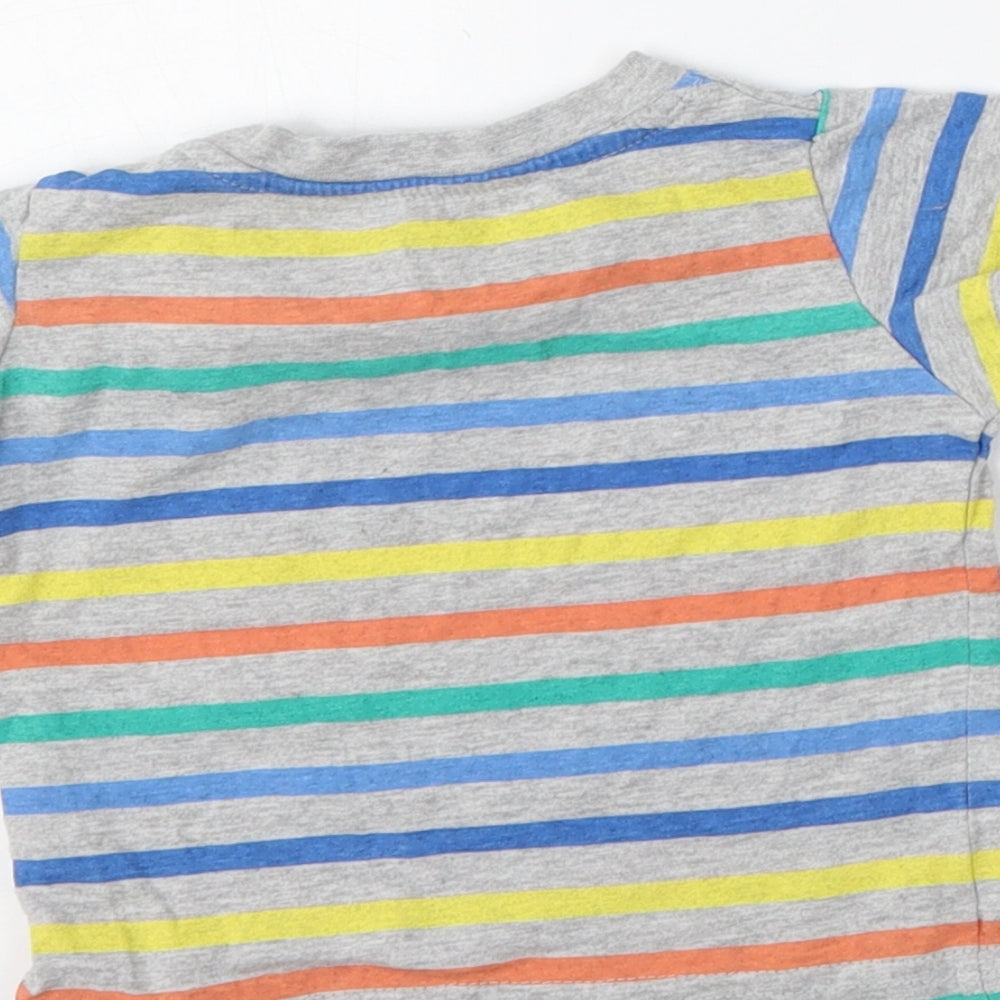Primark Boys Multicoloured Striped Cotton Basic T-Shirt Size 3-6 Months Round Neck