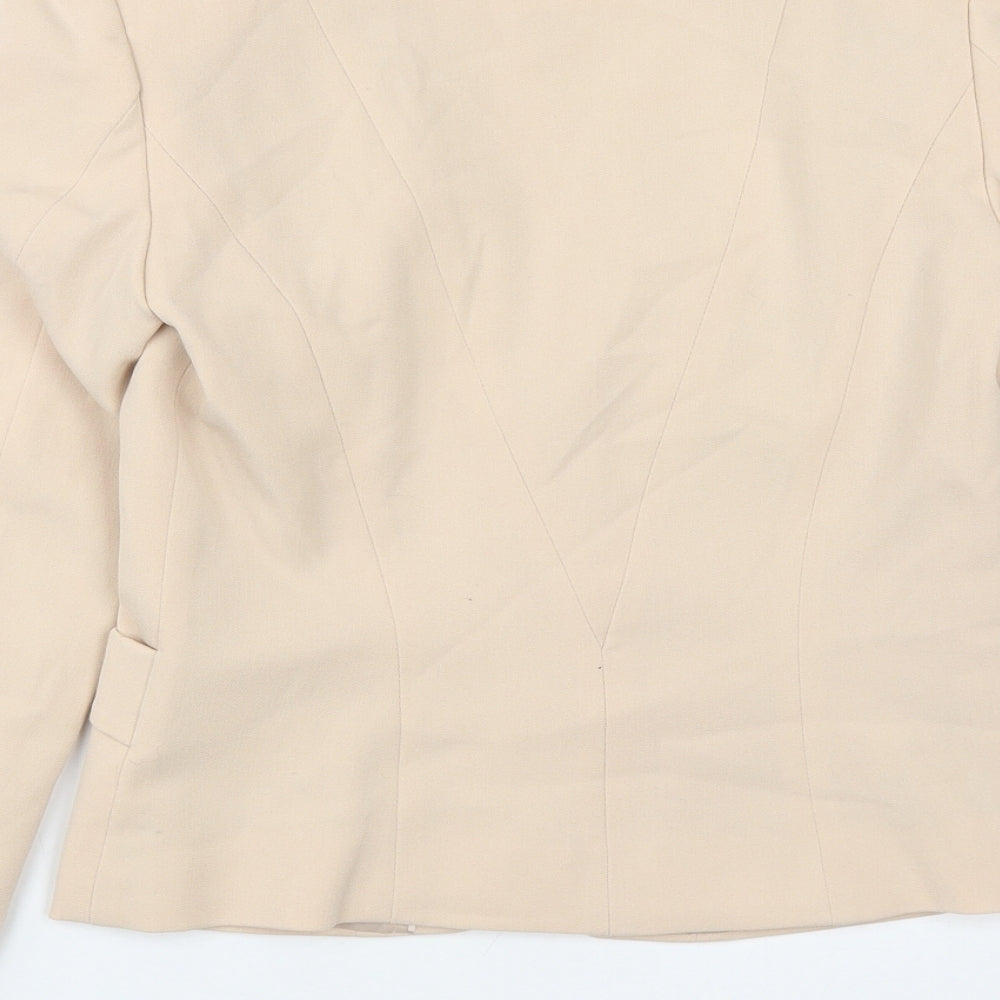 H&M Womens Beige Jacket Size 6 Hook & Eye