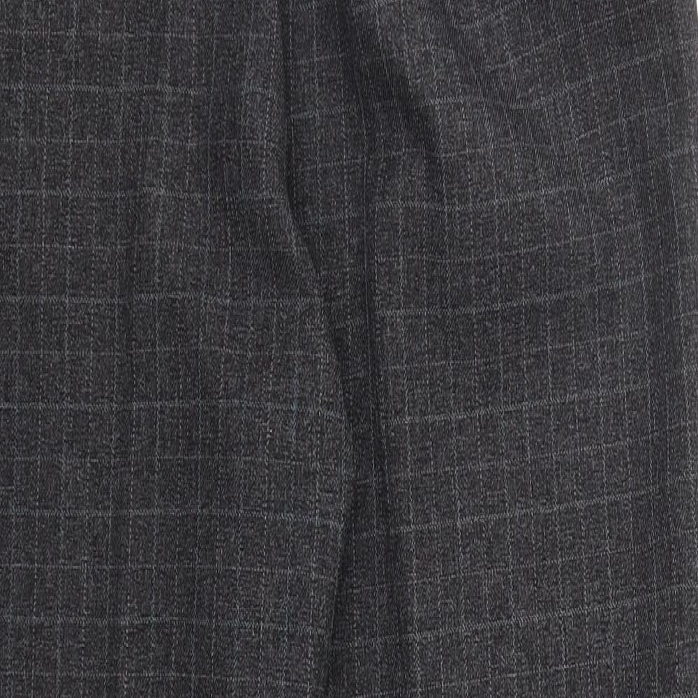 EWM Womens Grey Plaid Polyester Trousers Size 12 L25 in Regular