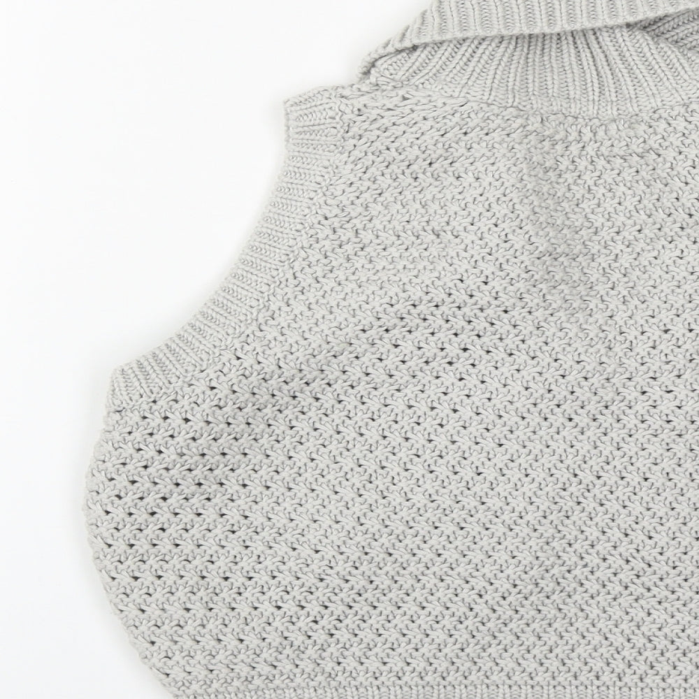 Marks & Spencer Womens Grey V-Neck Acrylic Shrug Jumper Size 12