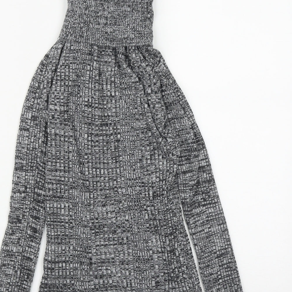 Topshop Womens Grey Roll Neck Acrylic Pullover Jumper Size 6