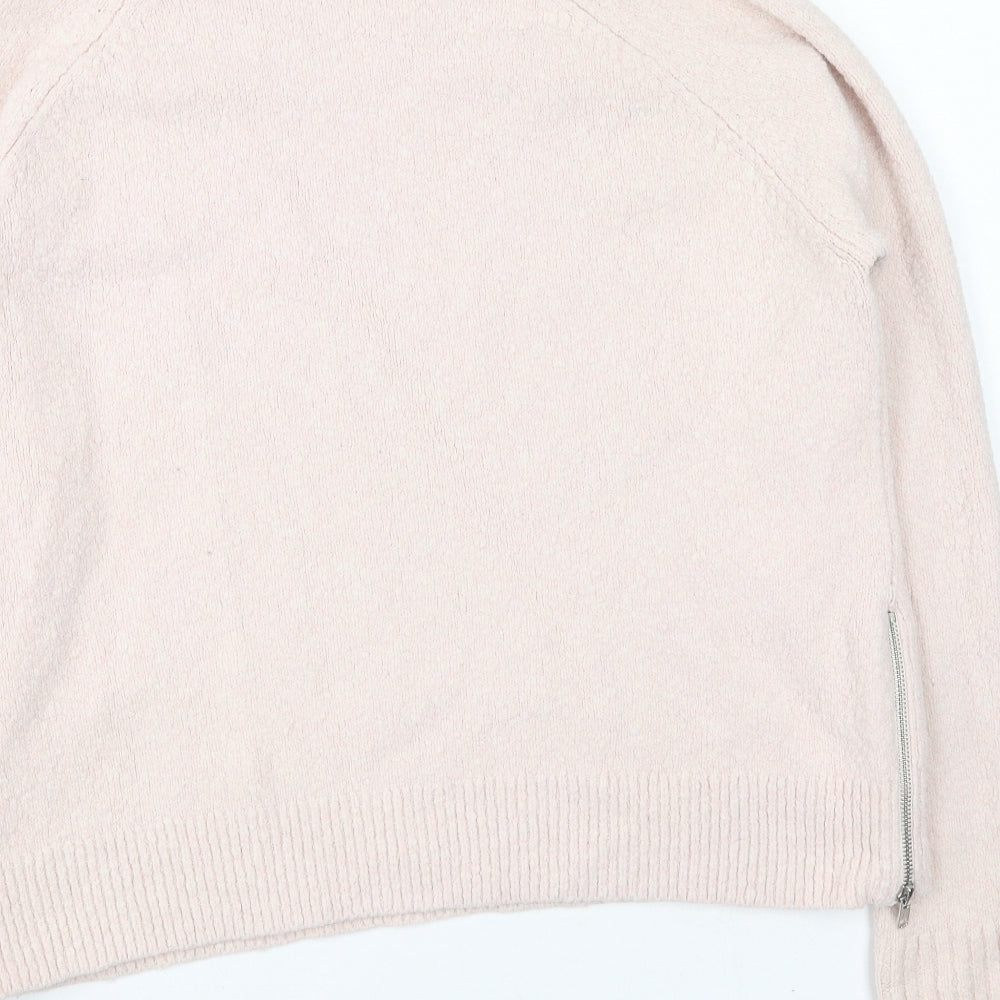 French Connection Womens Pink Round Neck Polyester Pullover Jumper Size M