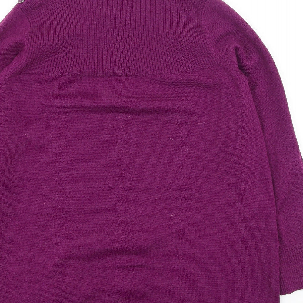 M&Co Womens Pink Acrylic Pullover Sweatshirt Size 14