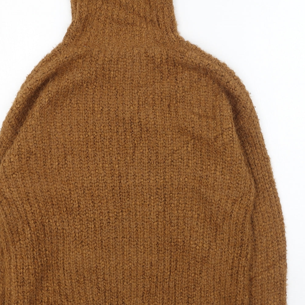 Marks & Spencer Womens Yellow High Neck Polyester Pullover Jumper Size S