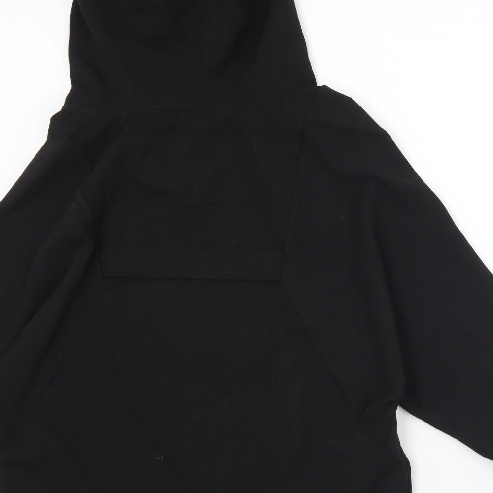 Zara Womens Black Polyester Pullover Hoodie Size S