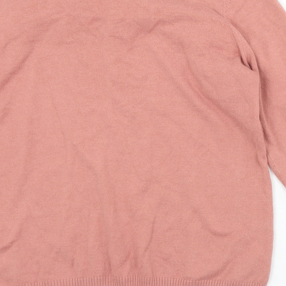 ASOS Womens Pink Round Neck Cotton Pullover Jumper Size 12