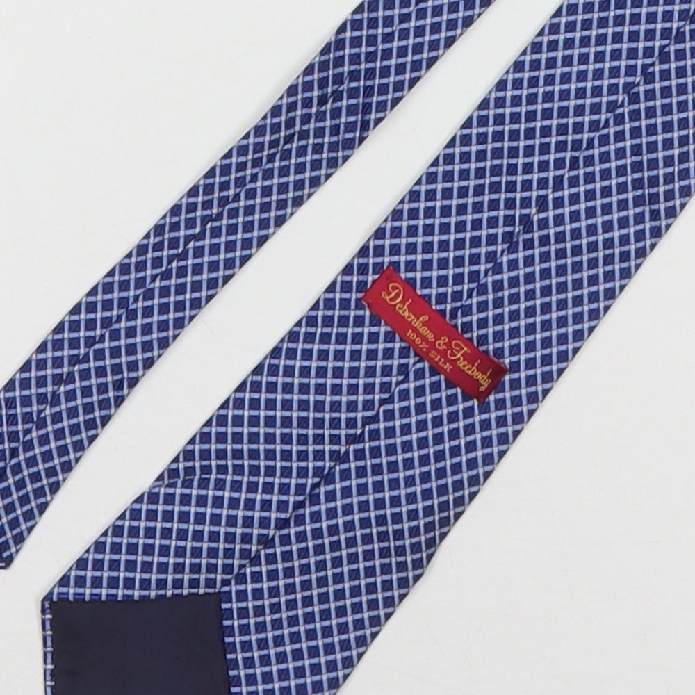 Debenhams & Freeman Mens Blue Plaids & Checks Silk Pointed Tie One Size