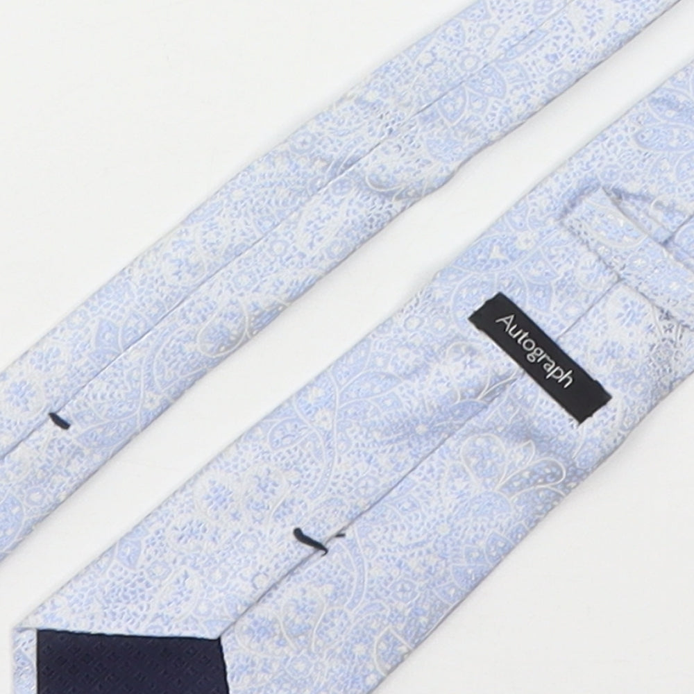 Marks & Spencer Mens Blue Paisley Silk Pointed Tie One Size