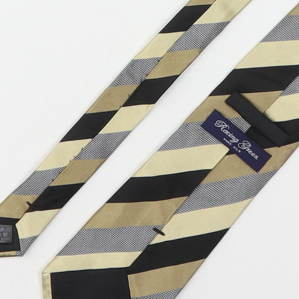 Racing Green Mens Multicoloured Striped Silk Pointed Tie One Size