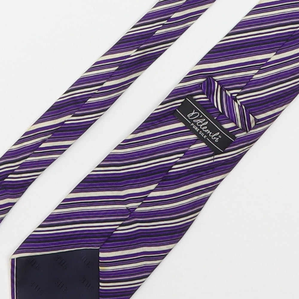 Dalemli Mens Multicoloured Striped Silk Pointed Tie One Size